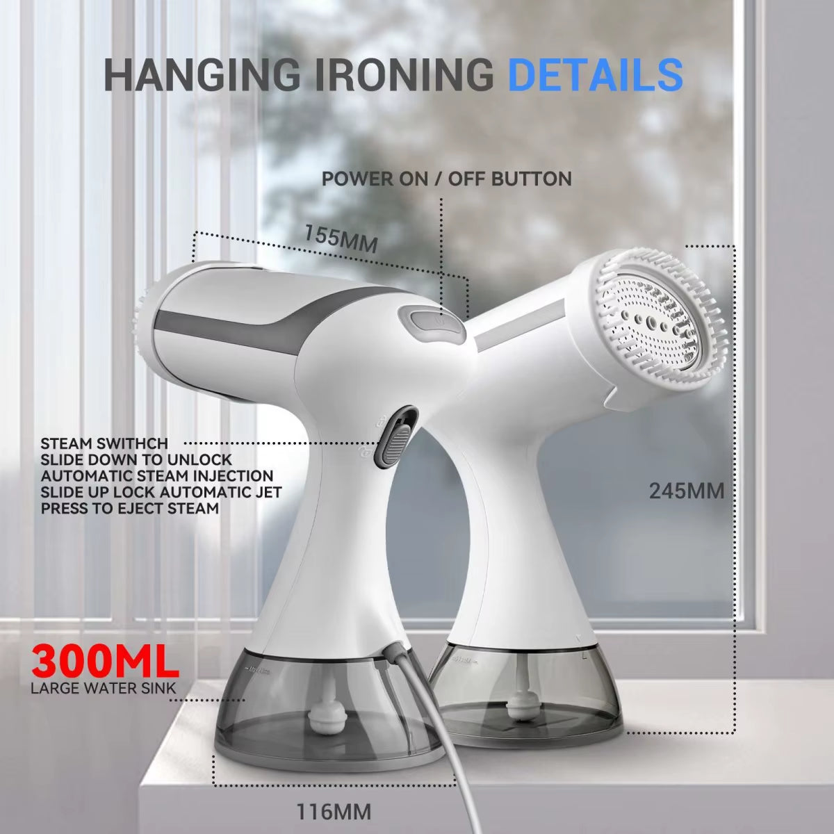 1500W Hand Holding Ironing Machine Iron Machine Household Steam Portable Hanging Iron Machine Wet Ironing Steam Iron for Clothes