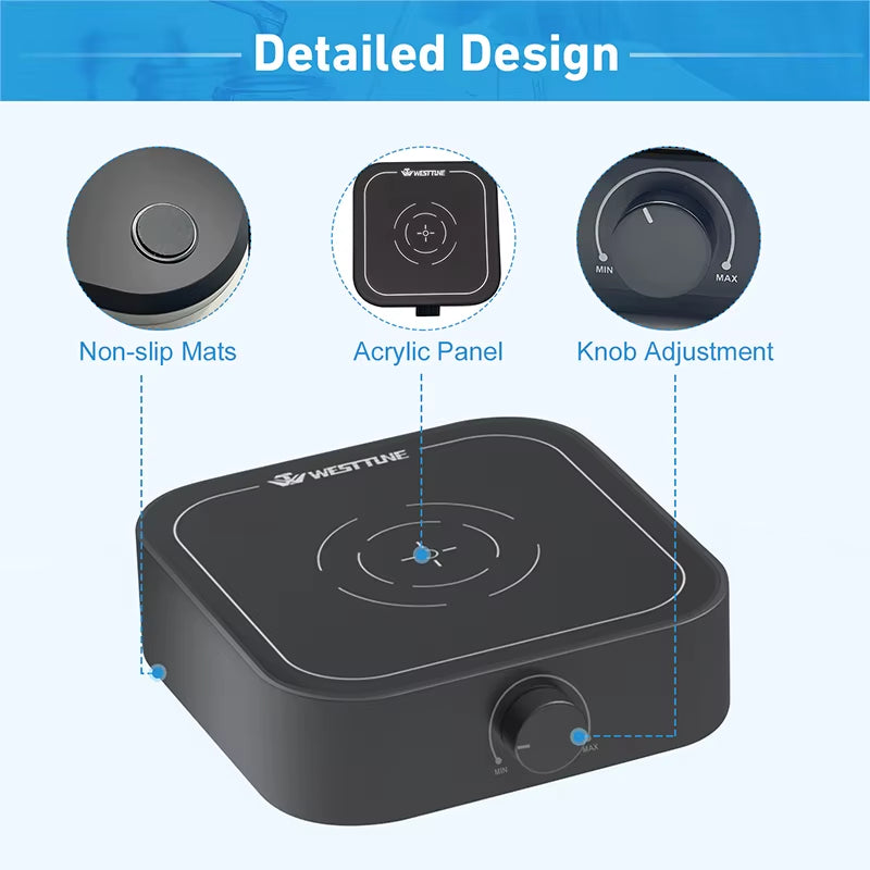 Westtune Lab Magnetic Stirrer - Electric Digital Display, 3000 RPM, 3L Capacity, Portable Lab Stirrer with Brushless Motor, 12V